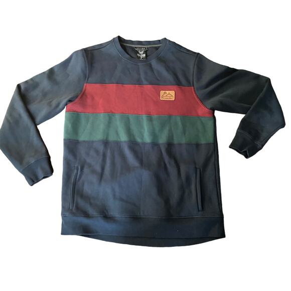 Moosejaw Navy Blue Colorblock Crewneck Pullover Sweatshirt Size XL - Picture 1 of 8